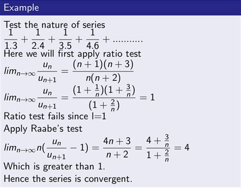 tests for convergence maths